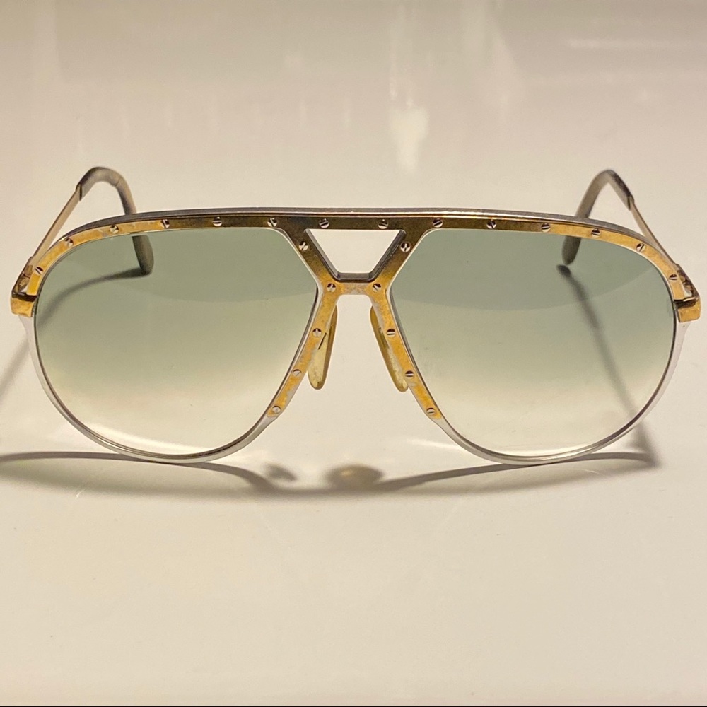 Alpina M1 Gold Bolt Green Gradient Lens Rare Vintage Sunglasses